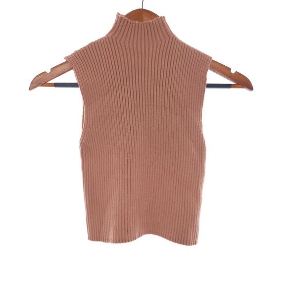 Zara Turtleneck Sleeveless Ribbed Sweater Top Womens Size Medium - Picture 1 of 9